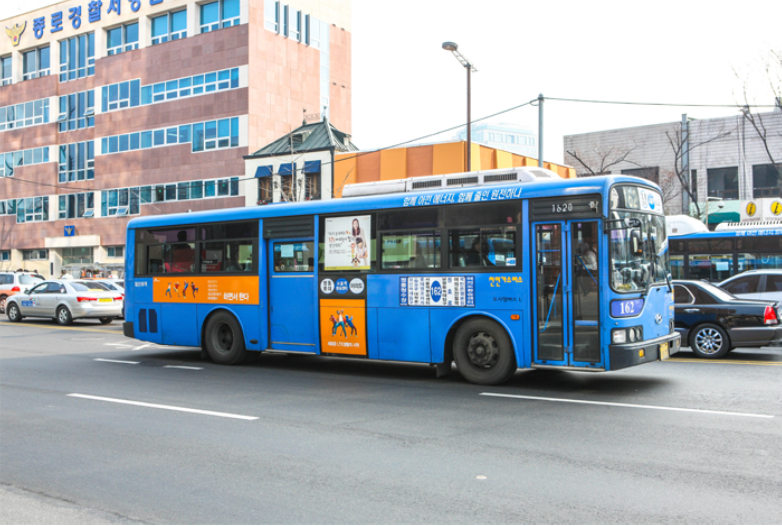 Blue bus in Seoul, Korea
