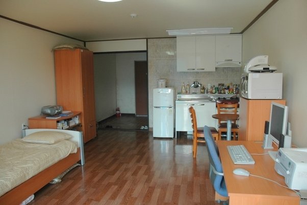 Main Living space of a typical villa-style apartment in Korea for English teachers