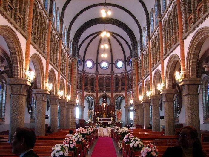 Inside of Jeonju Cathedral in South Korea