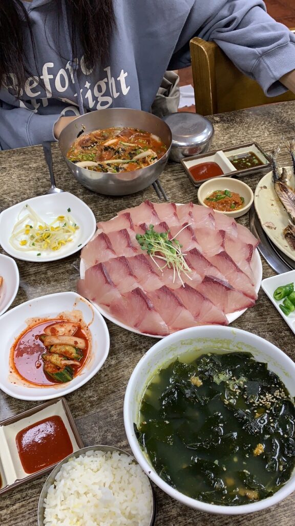 Sashimi raw fish preparation in South Korea