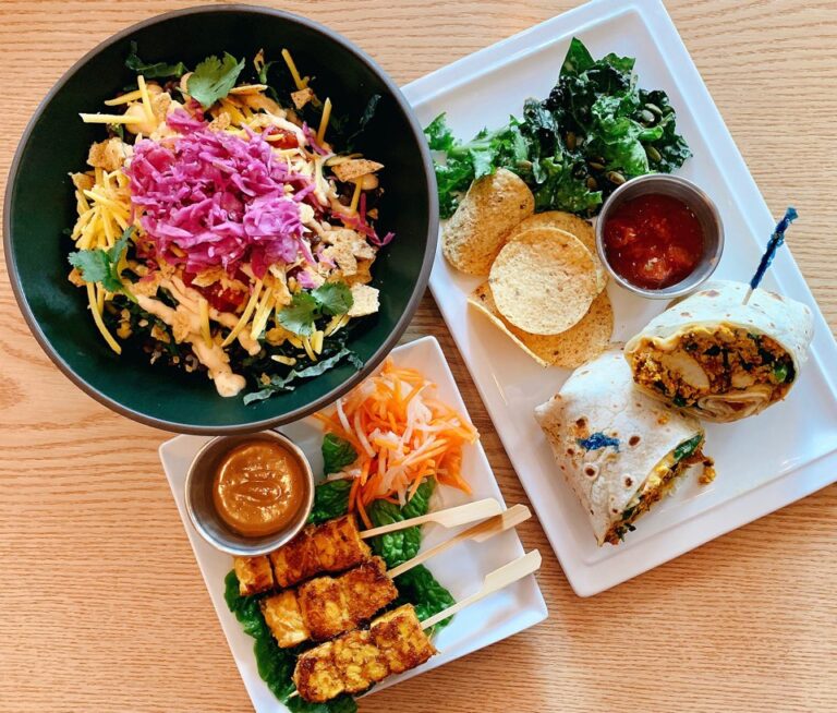 Dishes at vegan restaurant Plant cafe in South Korea